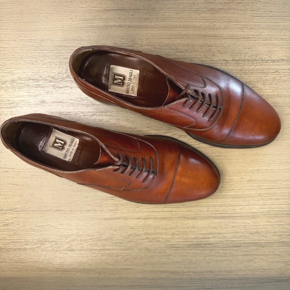 Bruno Magli Men 7.5 M Cognac Brown Leather Cap Toe Oxford Dress Shoes Italy main image 6